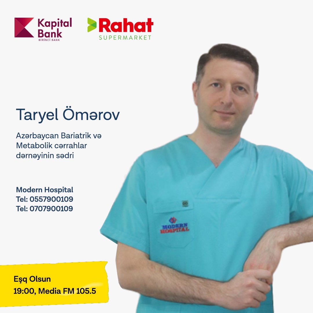 Çoxsaylı istəklər, suallar və s. səbəbilə qərara gəldim ki, həkimimi efirə qonaq dəvət edim, kimin nə sualı varsa, versin. Suallarınızı yazın, axşam saat 7-də Media FM-də "Eşq olsun"-da bizi dinləyin.