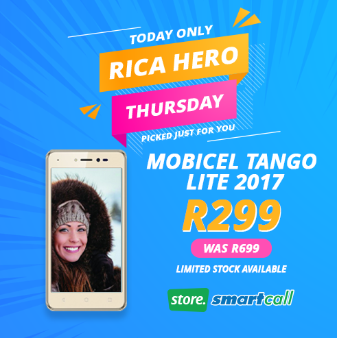 SmartcallVSP2's tweet photo. Thursday Hero Deal!
We offer the best cellphone deals.
Get yourself the Mobicell Tango LITE online for R299 https://t.co/9CYpEL4LXW.
#SmartcallStore #todaysdeal https://t.co/ZVCV2O9SR8