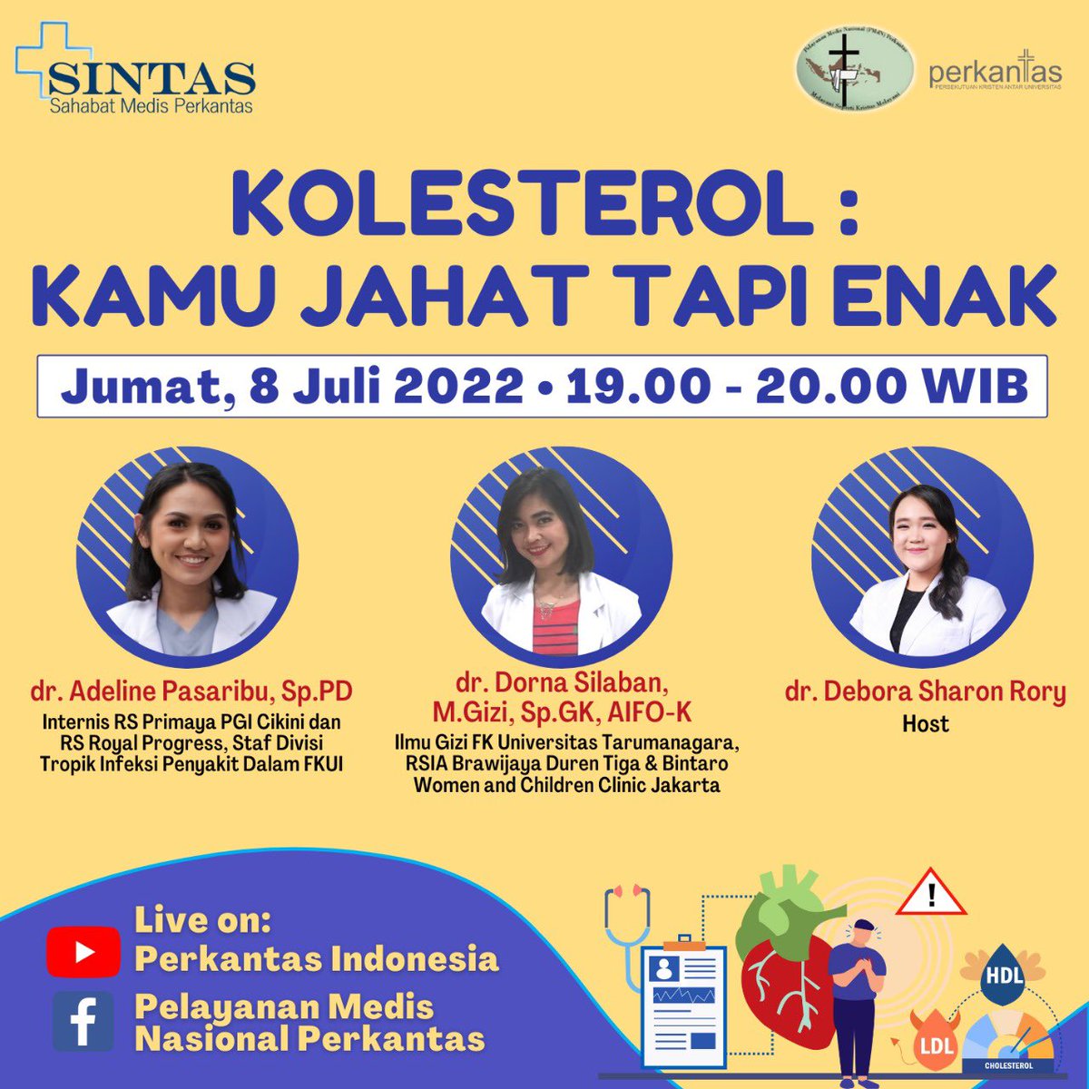 Kolesterol : Kamu Jahat tapi Enak

📍 Youtube Perkantas Indonesia: bit.ly/SINTAS8Jul
📍 FB Pelayanan Medis Nasional Perkantas: bit.ly/SINTAS8Jul-FB

Kami membuka live chat bagi yang ingin mengajukan pertanyaan. Sampai ketemu 😊
#Kolesterol #SINTAS #SahabatMedisPerkantas
