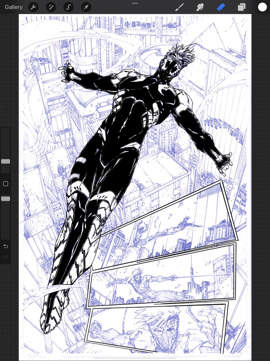TheChipness's tweet photo. The fun begins inking over @Demonpuppy @patreon sample page of his creator owned #lostserpentprince on @artistselitecomics. @Procreate @Apple #comicbook #inker #digitalinker https://t.co/8X8tlHZOQ2