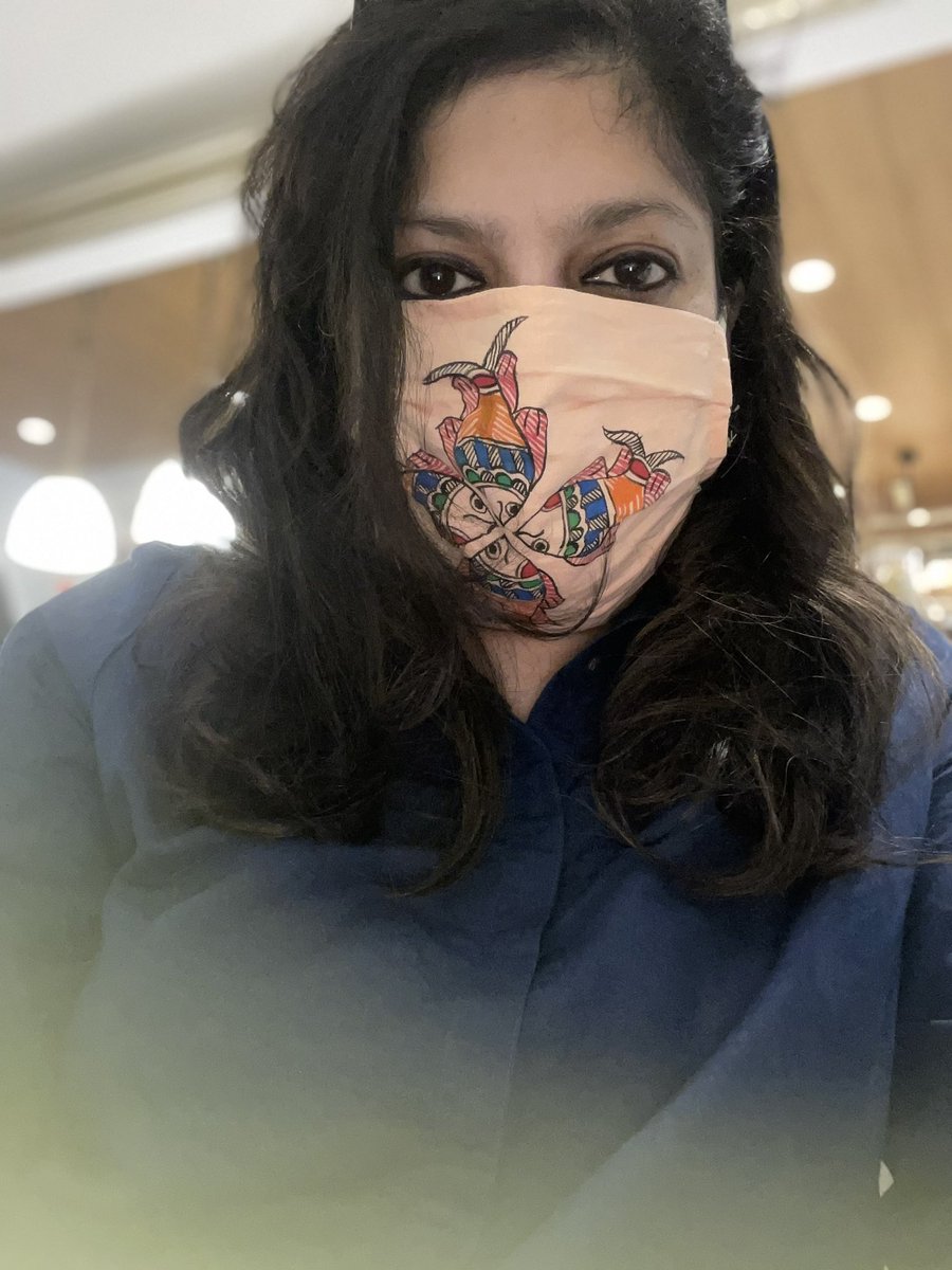 amritat's tweet photo. Love these #madhubani art masks! @palka2015 💙🤩 https://t.co/ahjwJ3ZEbi