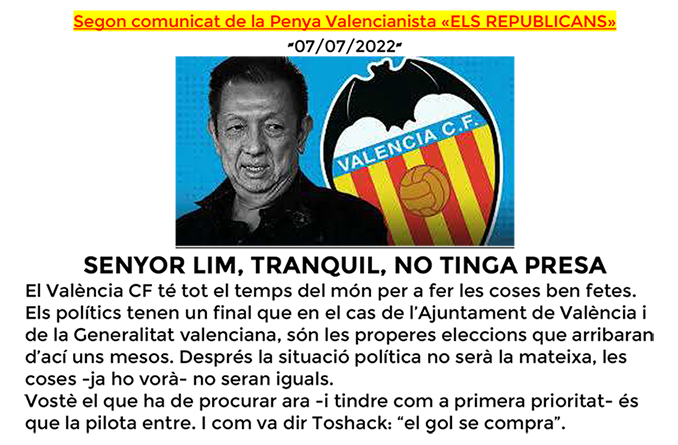 Penya Valencianista «ELS REPUBLICANS» tweet media