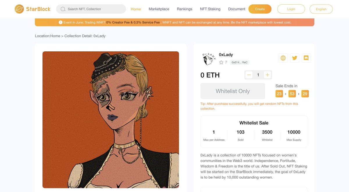 0xlady_NFT's tweet photo. #0xLady Whitelist mint start now!

Mint on https://t.co/tBitza1Got

Token ID #0 successfully mint https://t.co/tBitza1Got

Extreme low Transaction Fee:
0.0023 Ether ($2.70)

#NFT #NFTCommmunity #FreeMint #Whitelist #0xlady https://t.co/kzk7tFf5KL