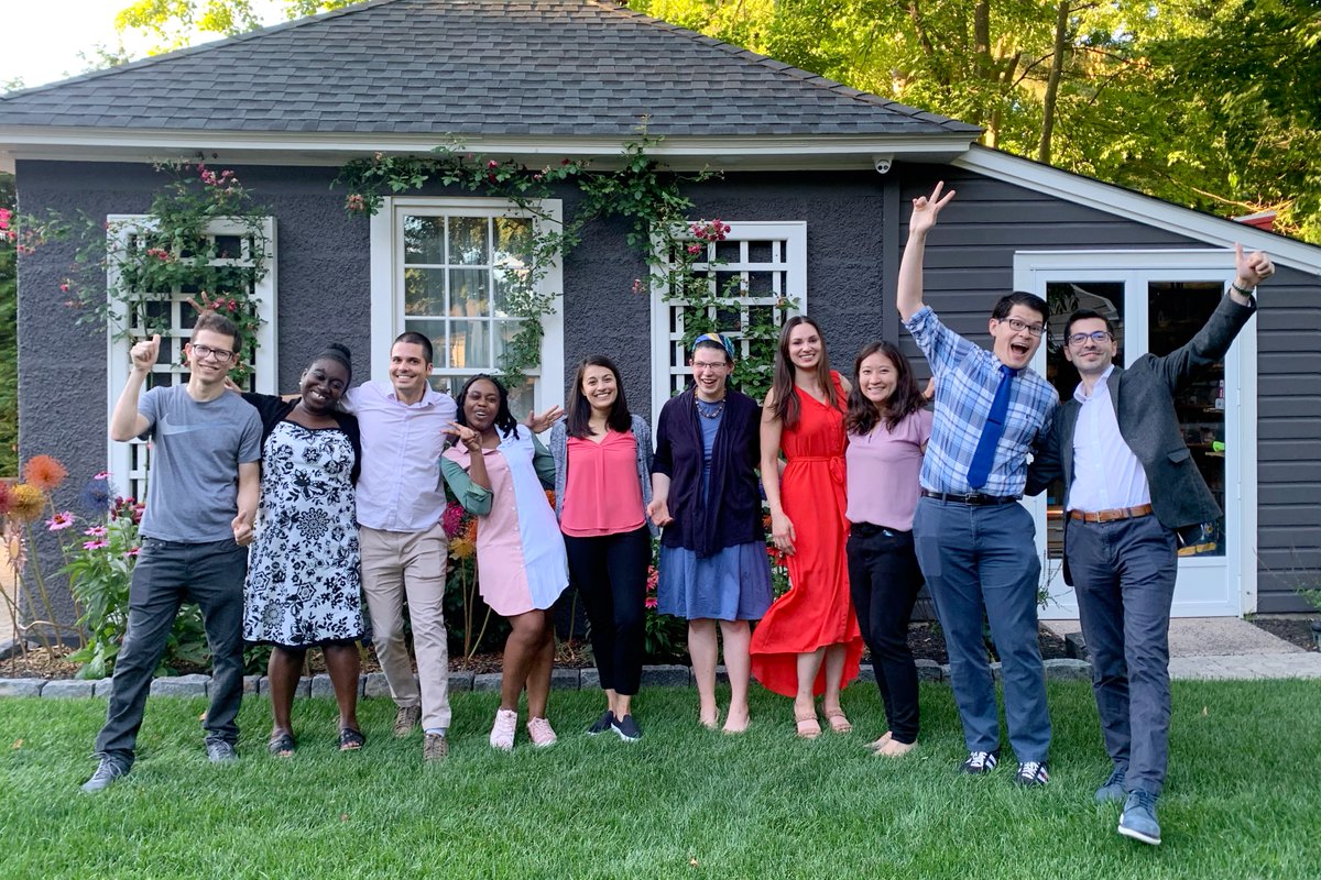 YaleHemOnc's tweet photo. Presenting Yale's 10 newest hematology & oncology fellows! 😊😜 Their welcome celebrations continue, this time at the home of our program director Alfred Lee. 🥳 @YaleCancer @YaleHematology @SmilowCancer @YaleIMed #workhard #playhard #tminus1day #comingsoontoahospitalnearyou https://t.co/4N1onYy0mg