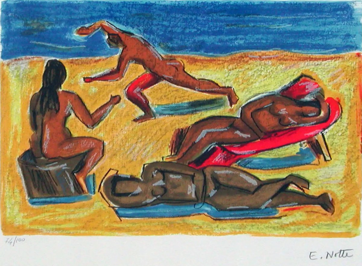 Antonio79B's tweet photo. Oggi nel 1982 moriva il pittore e docente #EmilioNotte, esponente del movimento futurista.
(BAGNANTI, Serigrafia su carta, cm 50 x 70).
#7luglio. https://t.co/S1KJarlS7I