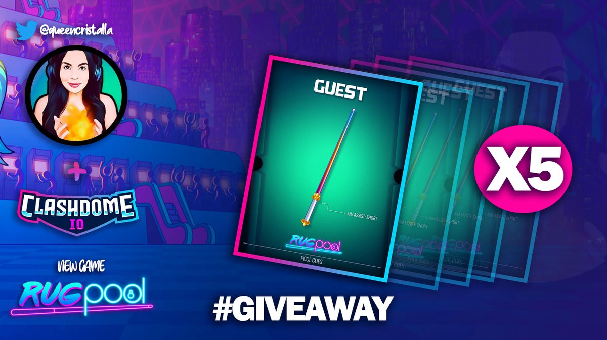 queencristalla's tweet photo. 💜New #giveaway with @clash_dome🙂

Win a "Pool Cue Guest" and start playing Rug Pool, GO! 5 winners.

1) Follow @clash_dome &amp; @queencristalla
2) Like, RT &amp; tag 2 friends
3) Comment WAX address

#NFT #PlayToEarn #NFTs #InsideClashDome https://t.co/5B44ZQfN7K