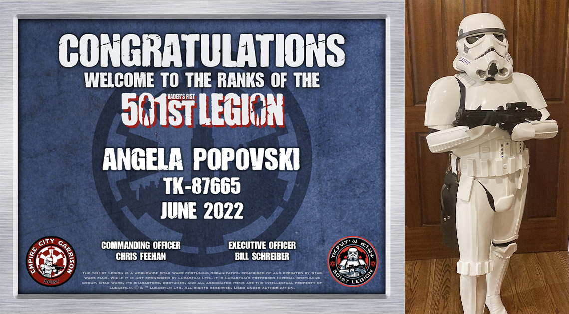501ECG's tweet photo. Please join us in welcoming Angela Popovski (TK-87665) to the Empire City Garrison, who was recently approved as an ESB Stormtrooper!
#starwars #501st #501stLegion #501ECG #EmpireCityGarrison #BadGuysDoingGood #Official501st https://t.co/9g1YrCkrVY