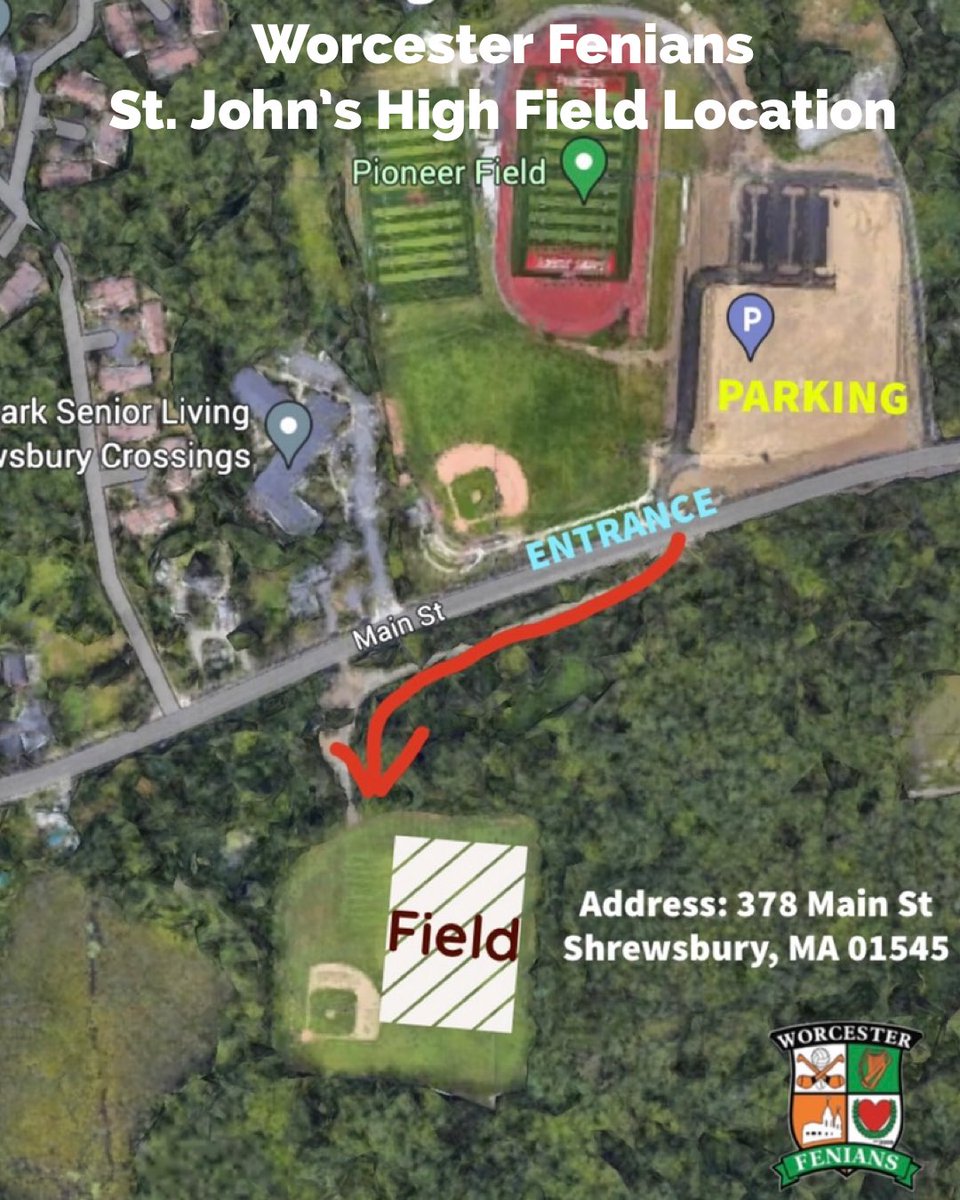 Location for Saturday! Grass Field at St. John’s High School.