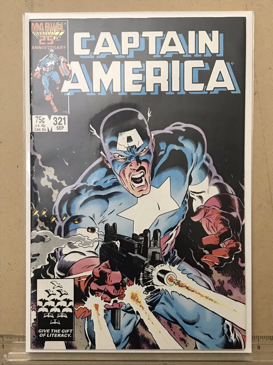 MikeWLynch's tweet photo. I was going to make this an 11x17 but changed it to a blank variant when I was looking through them at my LCS today. I got the idea for this looking through Cap 112 and seeing panel with Bucky shooting gun. $65 plus shipping. #blankvariant #CaptainAmerica https://t.co/tkBMeWIvkk