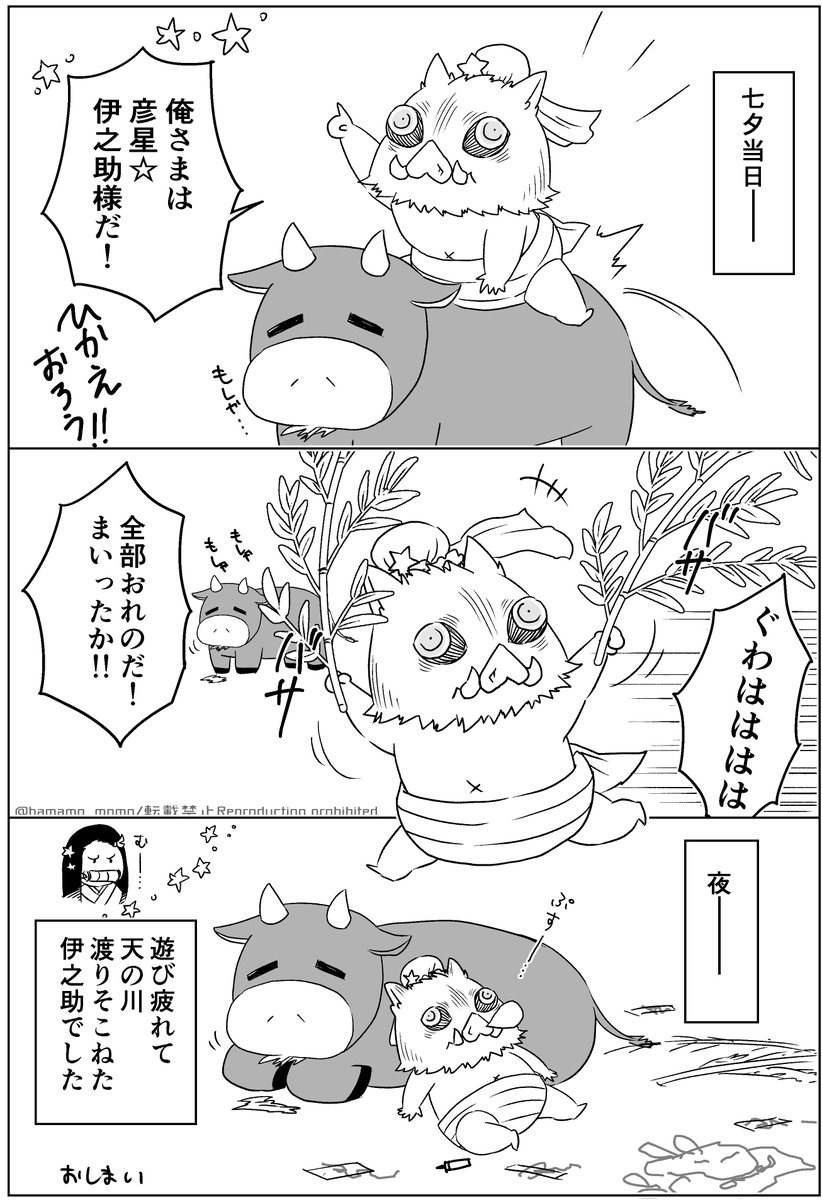 七夕の伊之助ちゃん🎋🐗 