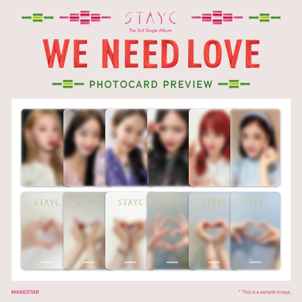 Makestarcorp's tweet photo. #STAYC #스테이씨 [WE NEED LOVE]
💚PRE-ORDER MEET&amp;CALL EVENT💚

💗PHOTOCARD PREVIEW💗
💕양면 포토카드 손하트 ver.

📆 ~07.15 23:59 (KST)
🔗 https://t.co/zTjE9fjNii https://t.co/4CTX2fJyPM