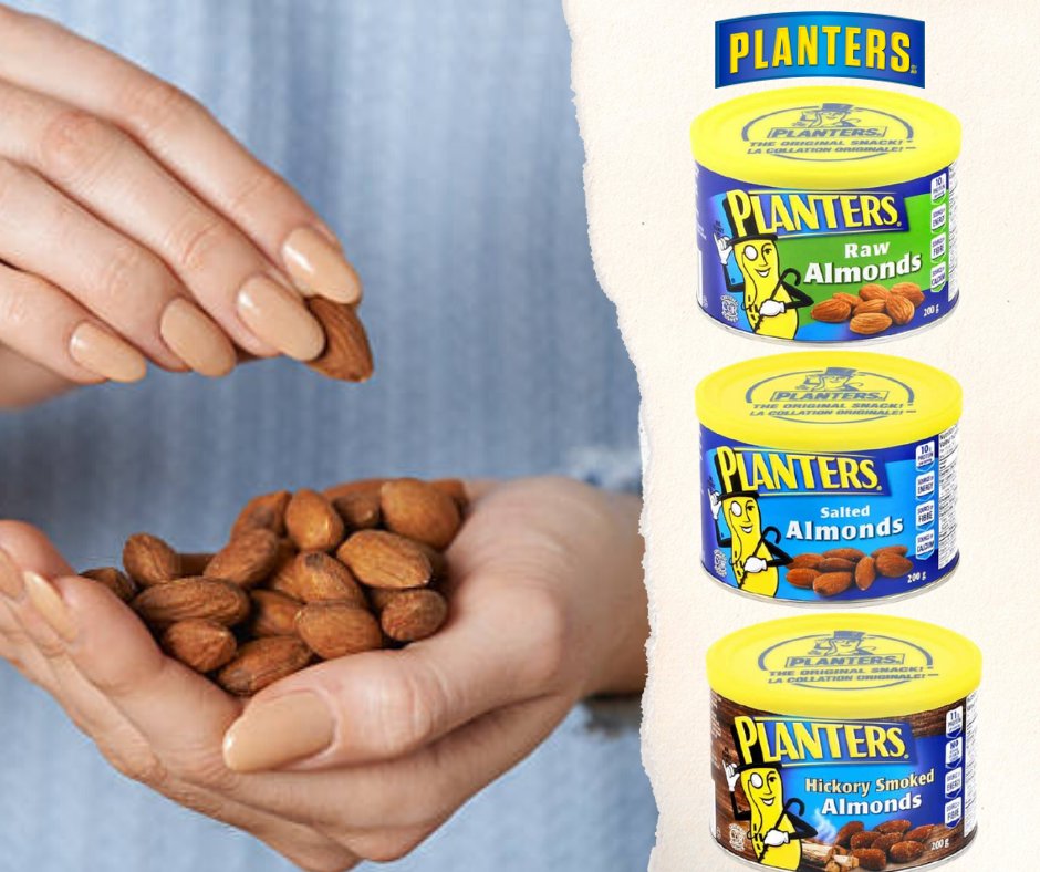 planterscanada's tweet photo. #PlantersAlmonds are great snacks you can enjoy anytime, anywhere. Whatβs your favourite flavour?
#WednesdayInspirational #PlantersCanada https://t.co/7QLhSeAgNA