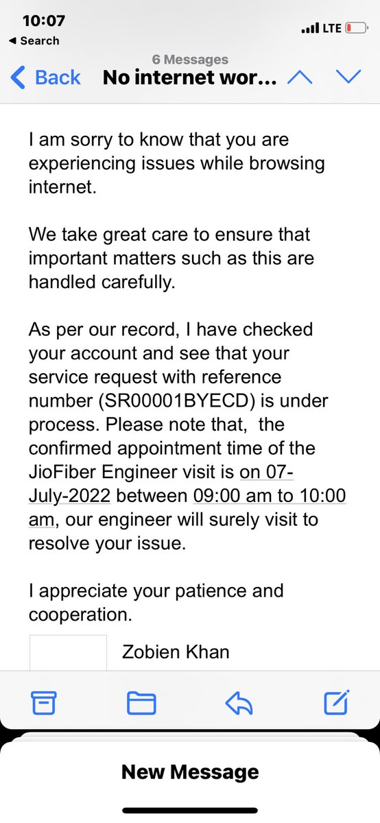omesh_sethi's tweet photo. Another appointment for Jio Fiber has failed
Today on 7th July the appointment was made at 9-10 pm but no engineer came.
This has happened 17 times today, really they should be ashamed #jiofiber @airtelindia #Airtel_Network #MukeshAmbani #BSNL https://t.co/YfNfp0dmUS