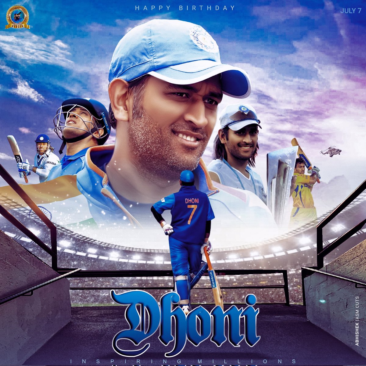 AKRSFAOfficial's tweet photo. Happy Birthday @msdhoni 💙 https://t.co/g30FFalkPa