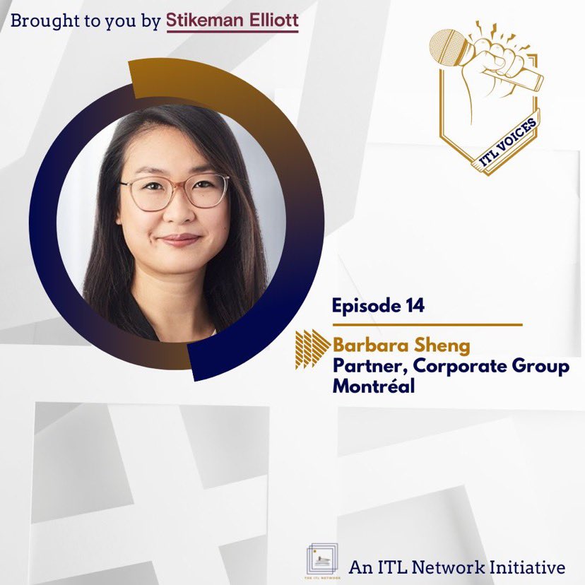 The next episode on our 'Stikeman Mini Series' features Barbara Sheng. 

Stay tuned, episode out this Friday!

This series is dedicated to our sponsors Stikeman Elliott LLP.

#itlnetwork
#internationallytrainedlawyers
#networking
#articling 
#EDI