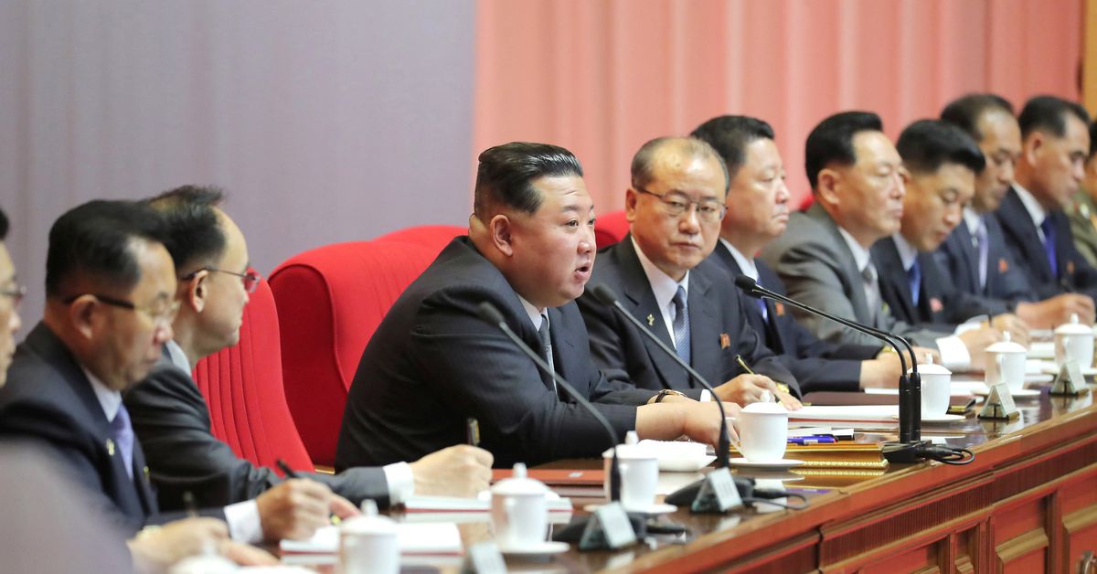 Reuters's tweet photo. N.Korea's Kim convenes conference for strengthening 'monolithic' party rule https://t.co/6eoTTVIGqC https://t.co/mbAILBwXvS