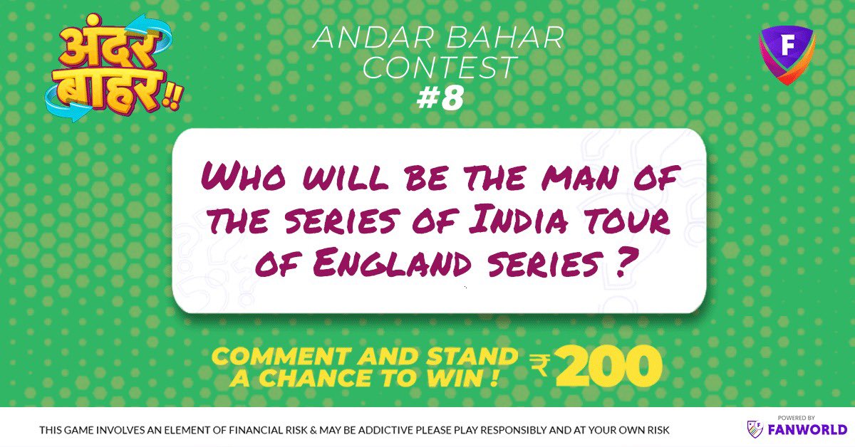 FanStrike_App's tweet photo. Strikers !!! Get ready for another contest of Andar Bahar #8 😎 

All you have to do is 

- Guess the answer in Comments 
- Follow @FanStrike_App and Retweet
- Tag Atleast 3 friends who would like to participate in this contest 

#contestalert #contestalertindia #TwitterContest https://t.co/wksqE62tzt