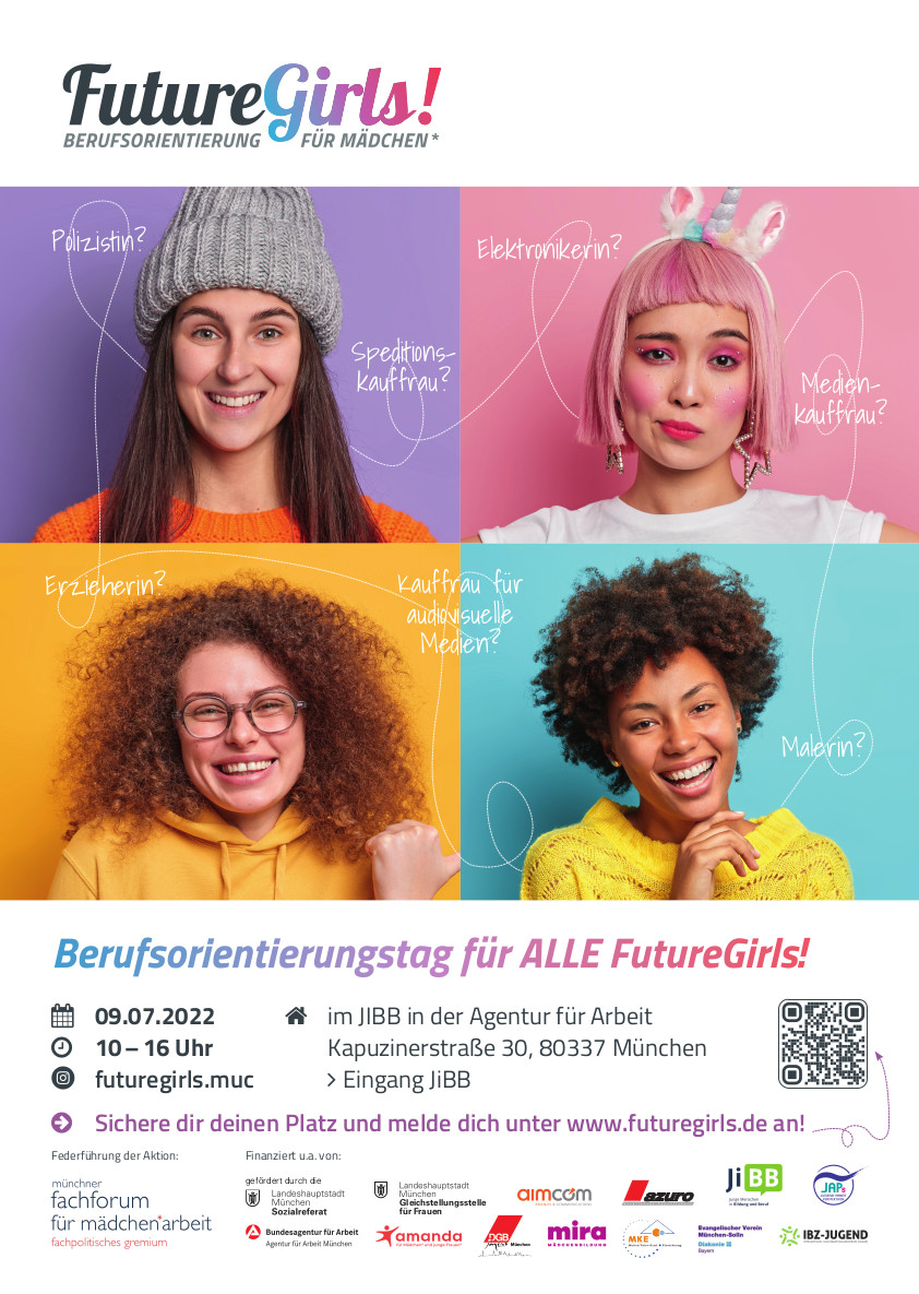 JobcenterM's tweet photo. Der #FutureGirls! – Tag ist der Berufsorientierungstag für Mädchen & junge Frauen mit vielen Informationen, FUN & DIY zu #Beruf & #Ausbildung. 25 Frauen aus verschiedenen Berufen beantworten Fragen rund um Dein Karriereeinstieg.
Kostenfreie Anmeldung ➡️https://t.co/VFslKcusSQ https://t.co/JSIpeul0kn