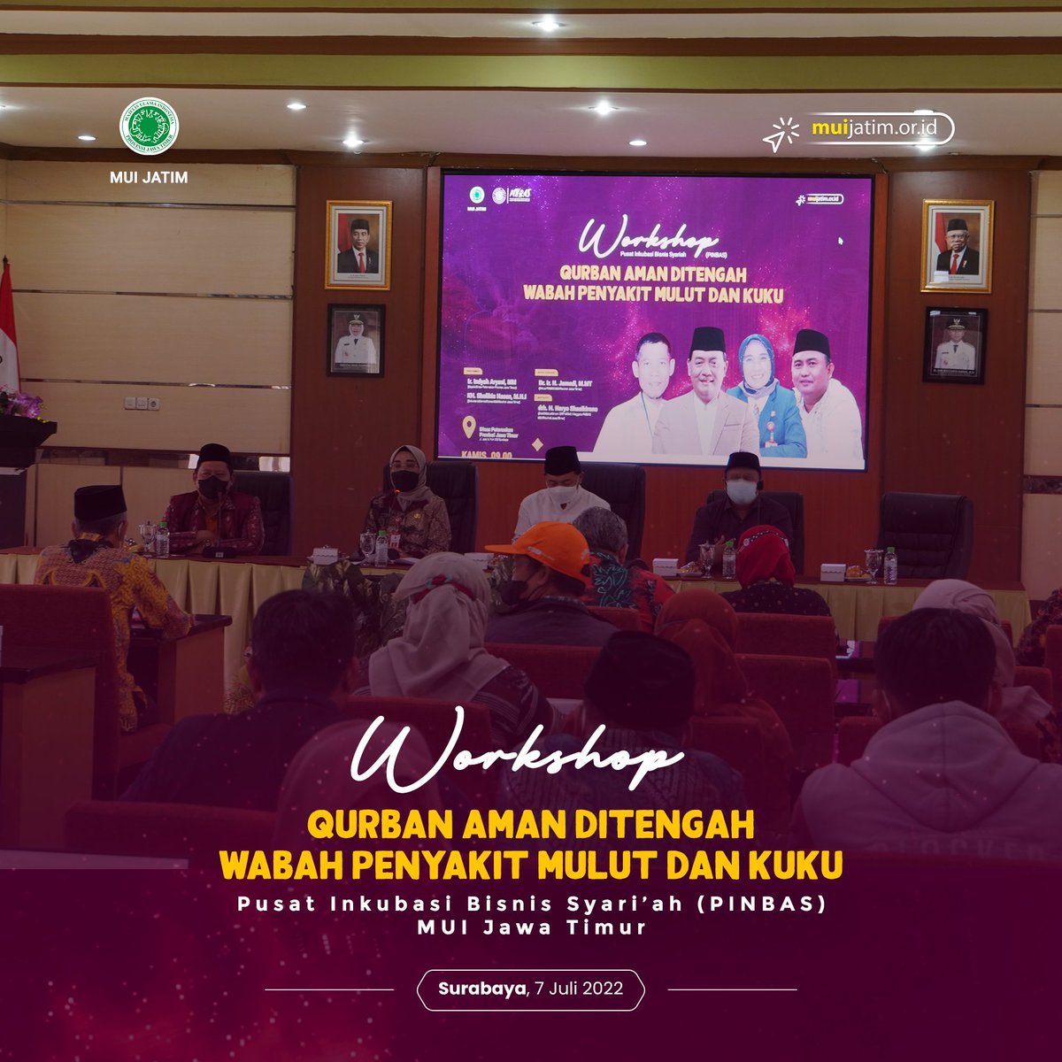 muijat1m's tweet photo. Workshop Pusat Inkubasi Bisnis Syariah (PINBAS) MUI Provinsi Jawa Timur

Tema: “Qurban Aman Ditengah Wabah Penyakit Mulut Dan Kuku”

---=====---
Follow us :
Instagram, Twitter dan Fanspage : @muijat1m

#muijatim #majelisulamaindonesia #mui #ulama https://t.co/MMz3GElLz0