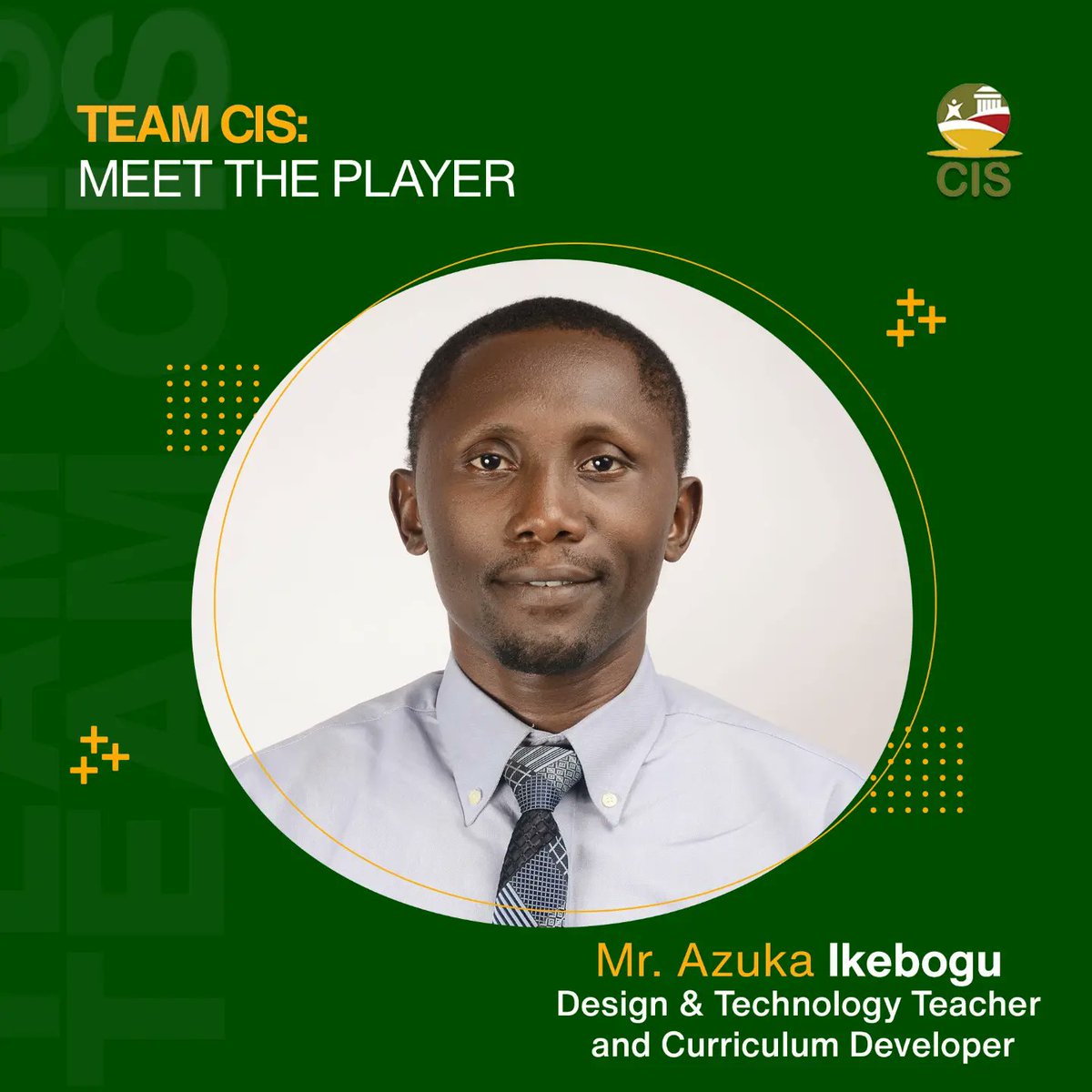 cis_lagos03's tweet photo. TEAM CIS: MEET THE PLAYER
Mr Azuka Ikebogu is a highly resourceful and key team player in CIS.
Please swipe through to know more about the important role he plays at CIS
#CIS #teamCIS #teamplayer
#meettheplayer #staffrecognition #CISPlayer #sism #datamanagement
#nuture https://t.co/juowuZTtgO