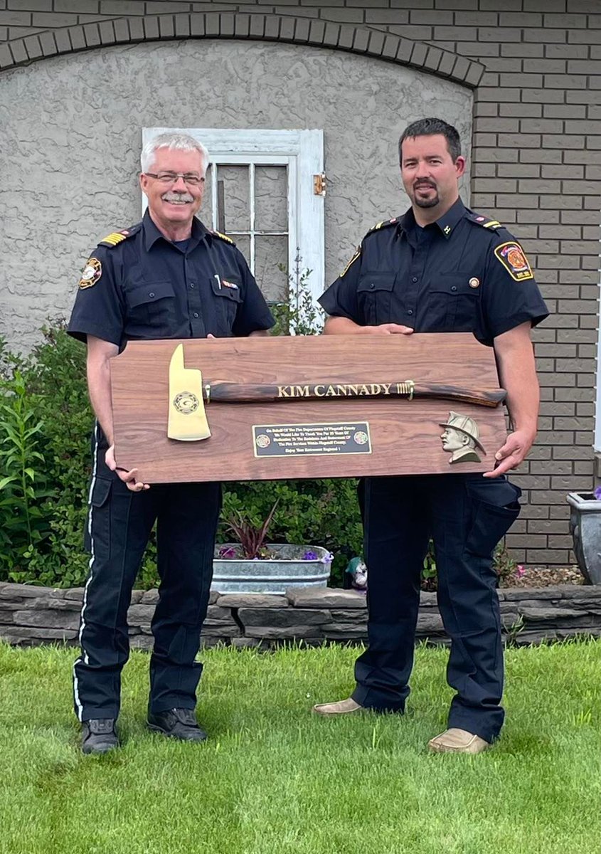 FlagstaffCounty's tweet photo. All 10 regional fire stations, along with Flagstaff County, contributed funds to be able to purchase retirement gifts for Chief Cannady. Along with the items pictured, the Chief will get to enjoy a bottle of his favourite rum, a case of beer and a Home Hardware shopping spree. https://t.co/Ur6KOb5wUS