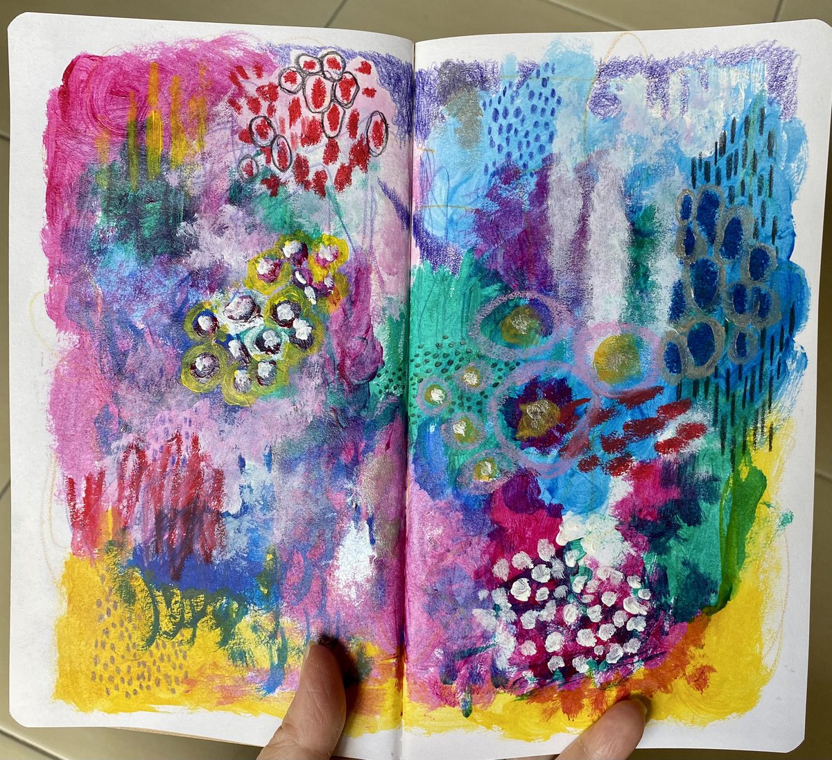 Sherrie_Juno's tweet photo. GA! Abstract journal, on mixed media.
#artjournal #abstractjournal #abstractart #gardenart #floralart #artoftheday https://t.co/Uw2q0Ijeu5