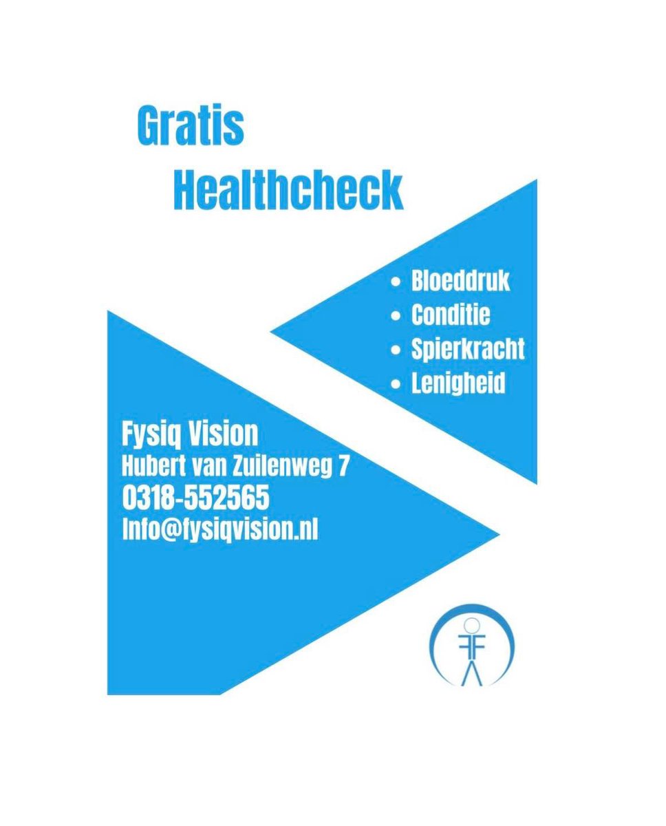FysiqVision's tweet photo. #healthcheck #gratis #bloeddruk #conditie #spierkracht #lenigheid #fittest #fit #gezond #leefstijl #fysiotherapeut #veenendaal https://t.co/qLrU1qy85d