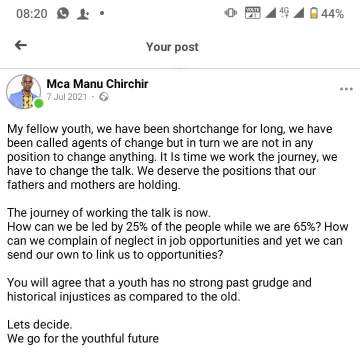 Let's go for the youthful leadership