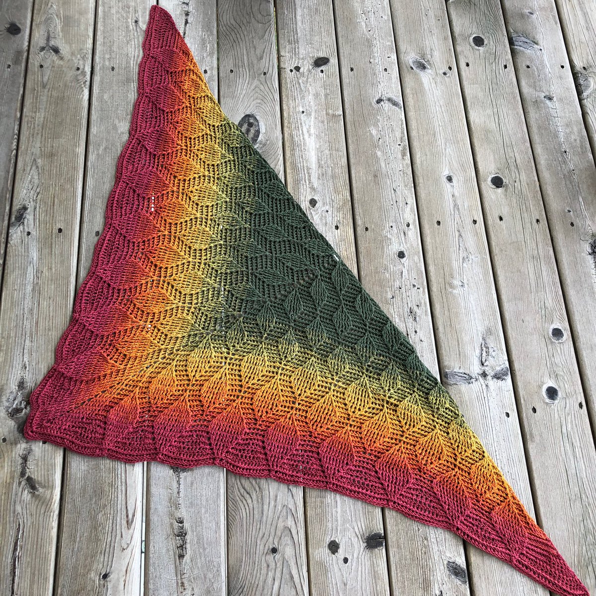 CautiouslyC's tweet photo. Excited to share this item from my #etsy shop: End of Summer - Cotton crocheted triangle lace shawl. Triangle knit wrap, Autumn leaves shawl for women https://t.co/HZELe0FH1v
