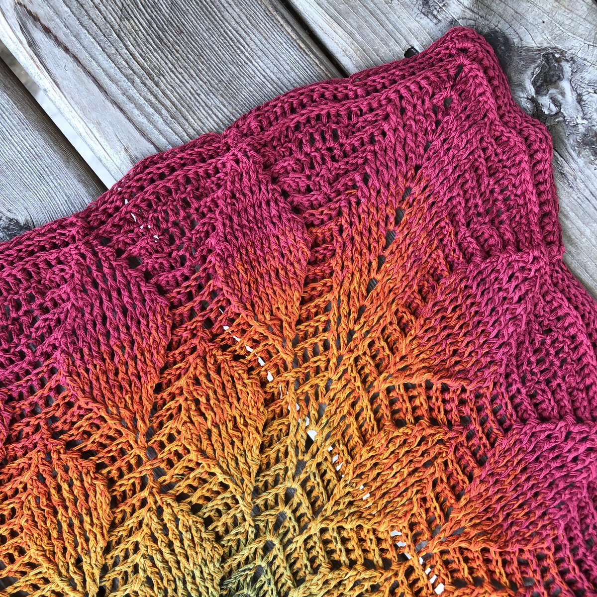 CautiouslyC's tweet photo. Excited to share this item from my #etsy shop: End of Summer - Cotton crocheted triangle lace shawl. Triangle knit wrap, Autumn leaves shawl for women https://t.co/HZELe0FH1v