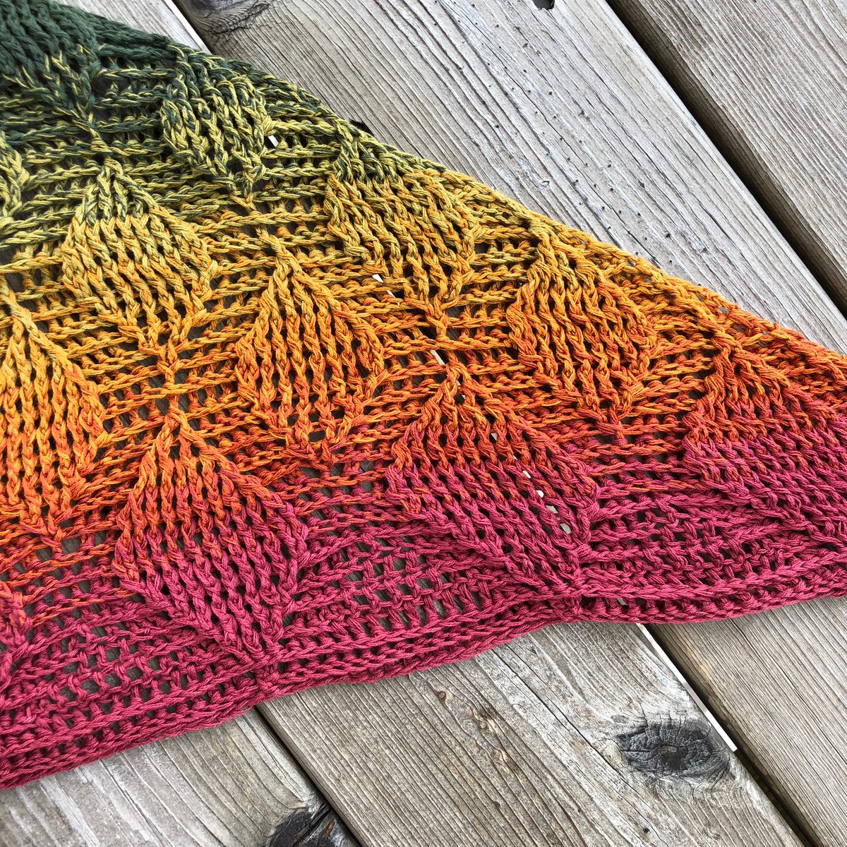CautiouslyC's tweet photo. Excited to share this item from my #etsy shop: End of Summer - Cotton crocheted triangle lace shawl. Triangle knit wrap, Autumn leaves shawl for women https://t.co/HZELe0FH1v