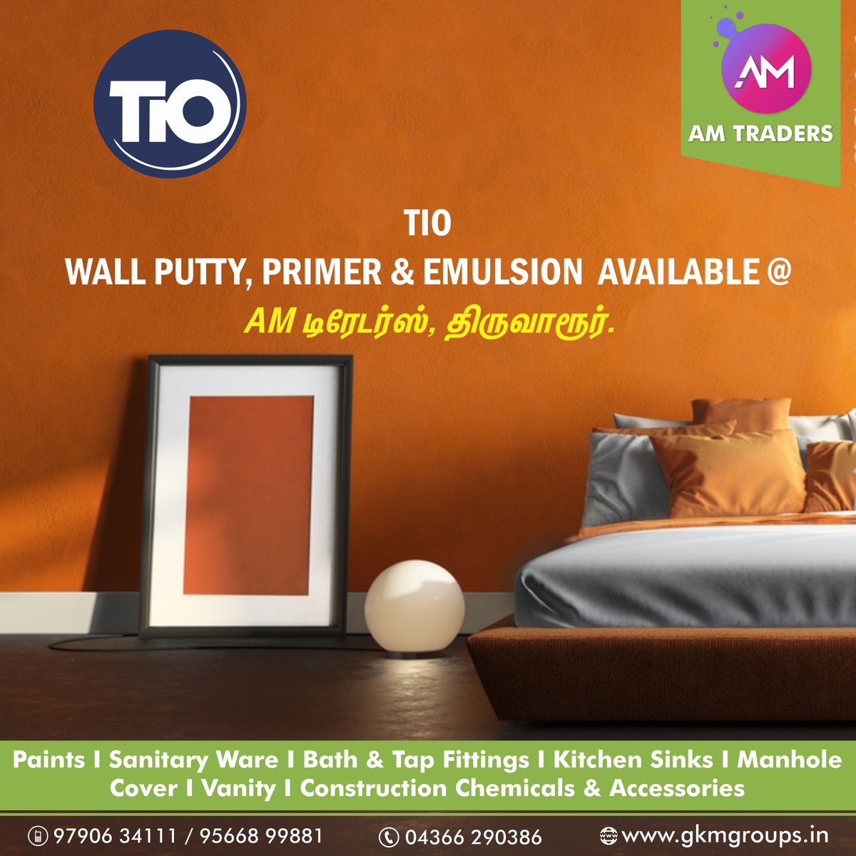 AMTraders_tvr's tweet photo. TIO Exterior & Interior Wall Putty, Wall Primer and Emulsion available at AM Traders Thiruvarur.
#WallPutty #Wallprimer #tiowallputty #tioprimer #tioemulsion #emulsionpaint #emulsion #exteriorpaint #interiorpaint #amtraders #Thiruvarur https://t.co/8T0iNGzlaF