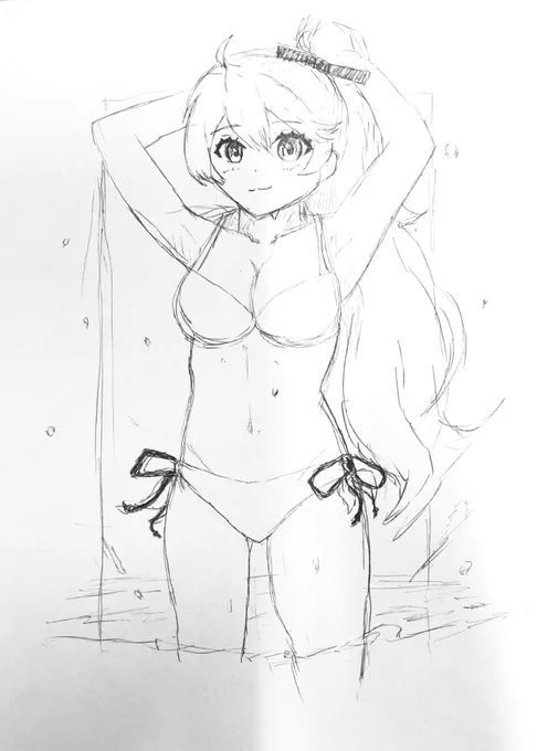 # レオナアート のラフ
海に行ったらポニテにして欲しい妄想 