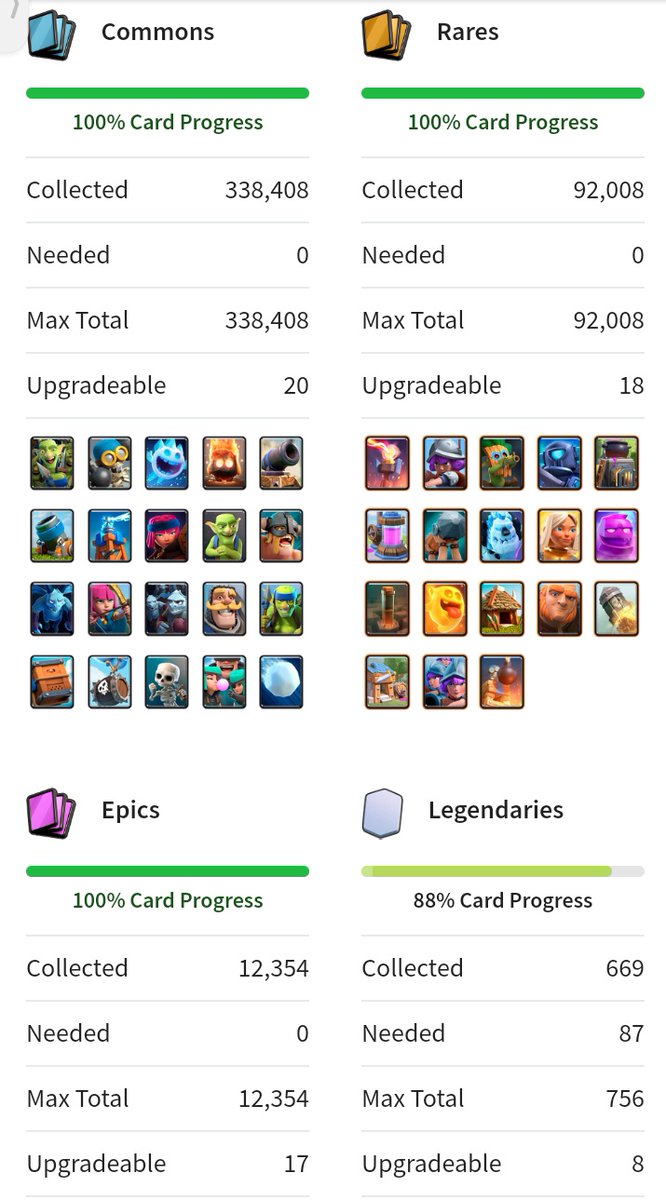 Commons 💯
Rares 💯
Epics 💯