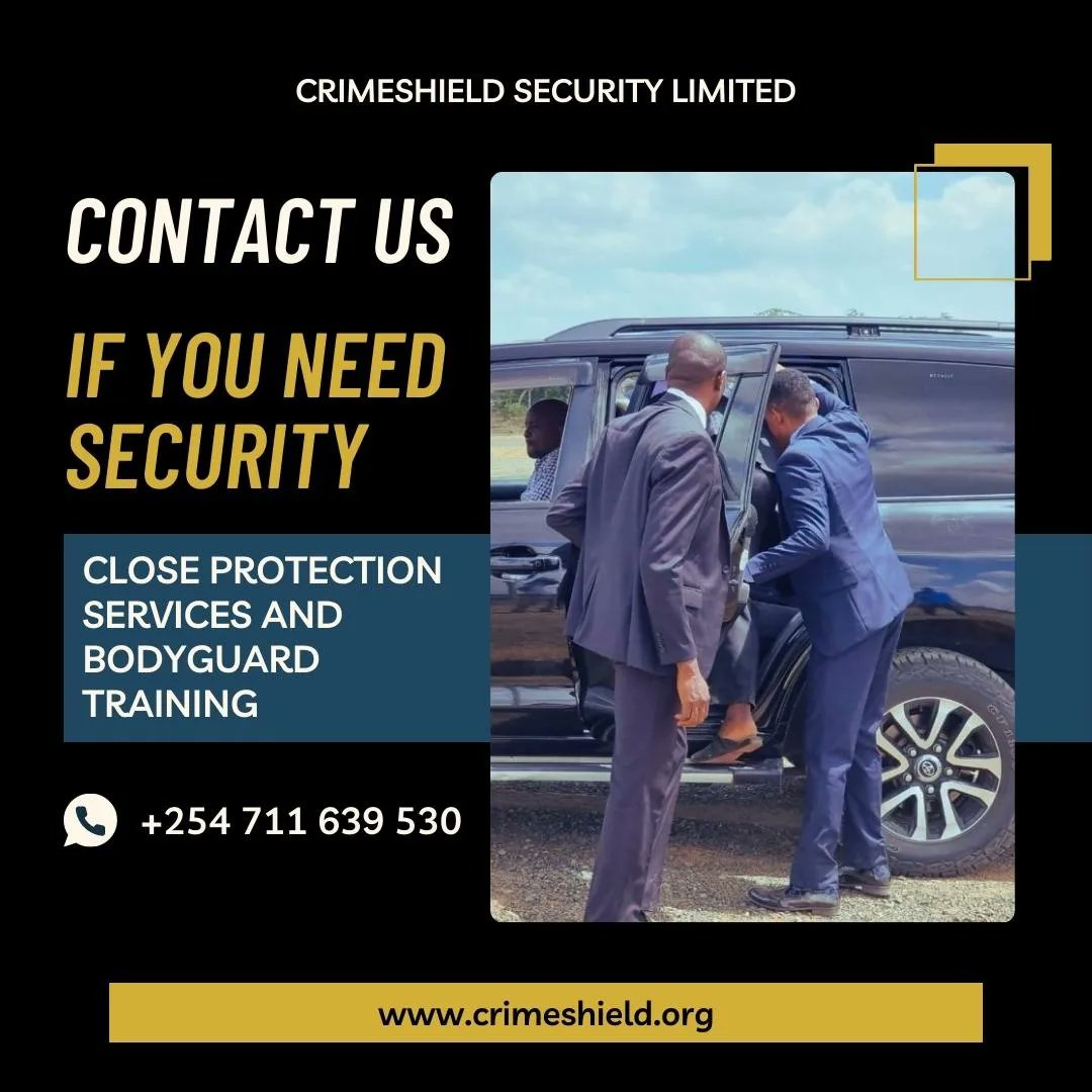 Crimeshield_Ltd's tweet photo. Top tire bodyguard training services.
#experiencesafety #security #bodyguards #bodyguard #training #securitycompany #securitykenya #bodyguardservices #JKLive Junet Munya Fuliza Tim Wanyonyi https://t.co/ac2YL2xcmT