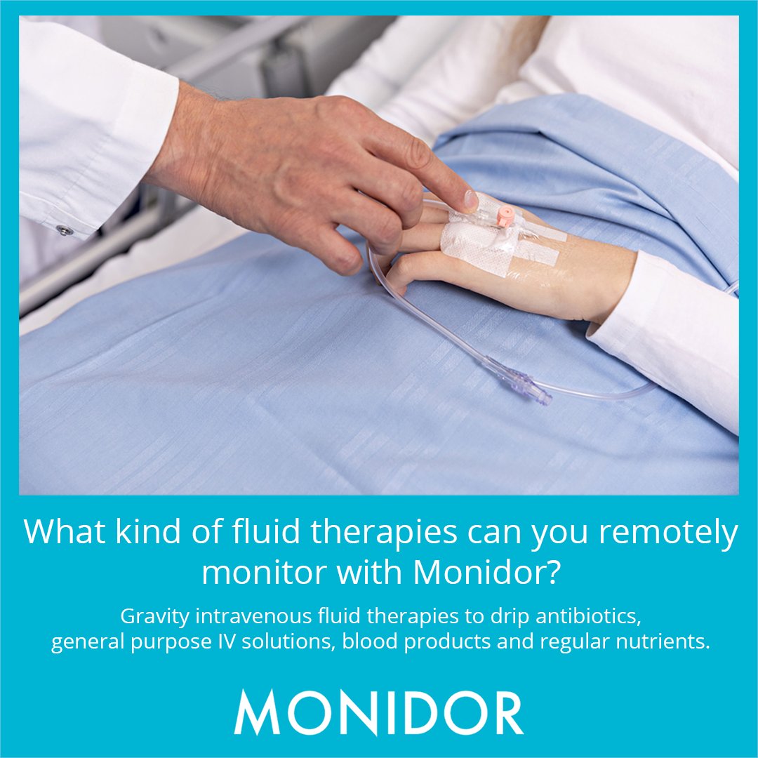 Monidor remote monitoring is suitable for gravity-based IV infusions. It increases the safety of common IV therapies in hospital inpatient wards and home health care. More information: monidor.com #Monidor #infusion #IVtherapy #remotemonitoring #nurses