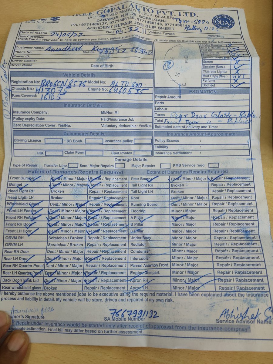 KKISLAY28's tweet photo. @NICLofficial Took insurance of national insurance on 22 June, 22 and had an accident on 23 June, 22. Handed over my car in workshop on 24 June,22. Today got to know from company that my case is not acceptable. What a customer service??
#IRDA #Bihar #Jayantsinha https://t.co/7W4nS8TEd6