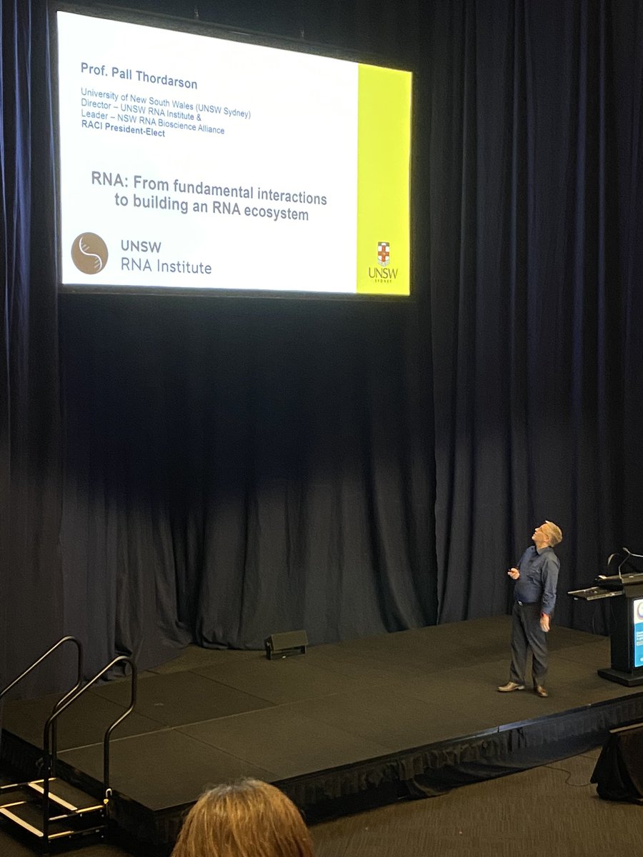 gracemaynard_'s tweet photo. Great to follow afternoon tea with a fantastic (I’m unbiased) talk on RNA from @PalliThordarson at @RACInational #raci2022 #ozchem https://t.co/I3Cd6bhmJF
