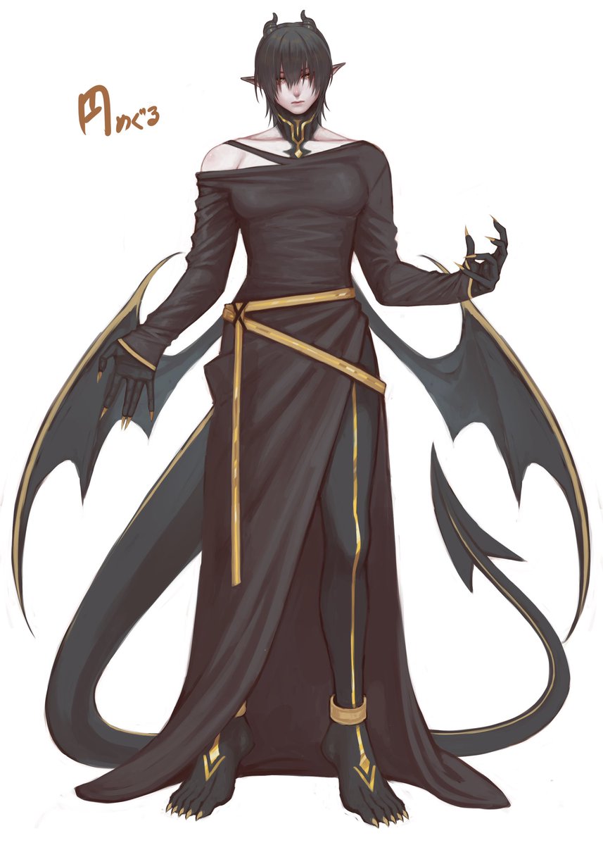 地属性の魔王さまの円ちゃん落書き。身長190センチあるけど一応女の子だゾ。 #熟れたゴリ落描き 