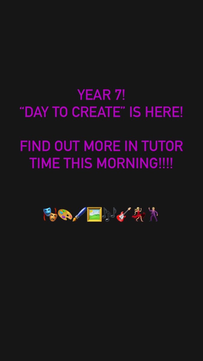📢Year 7! Something exciting is happening in your lessons today!📢
(Regular timetable and lessons as normal, just with a “twist”) 📢