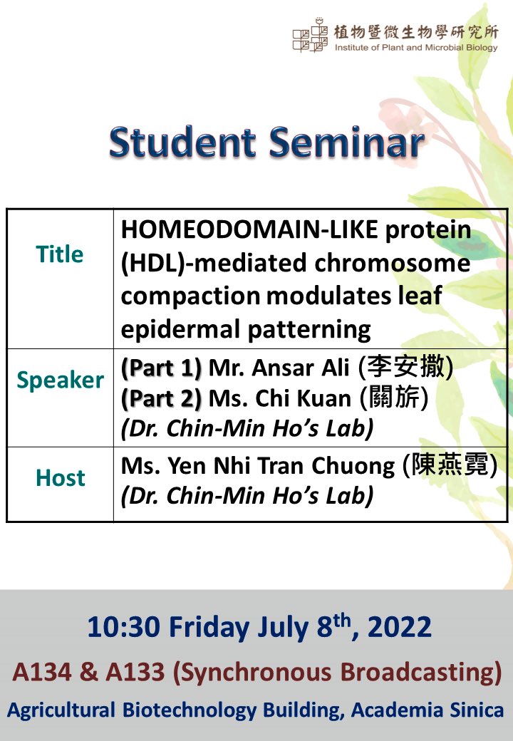 KuanChi_'s tweet photo. How does HDL switch epidermal cell fates through rewiring chromatin architecture? Please join our student seminar! Call for your comments and suggestions!!🙏 @Ansarstomata @KimmyHo_Lab https://t.co/VlEHeFNvM4