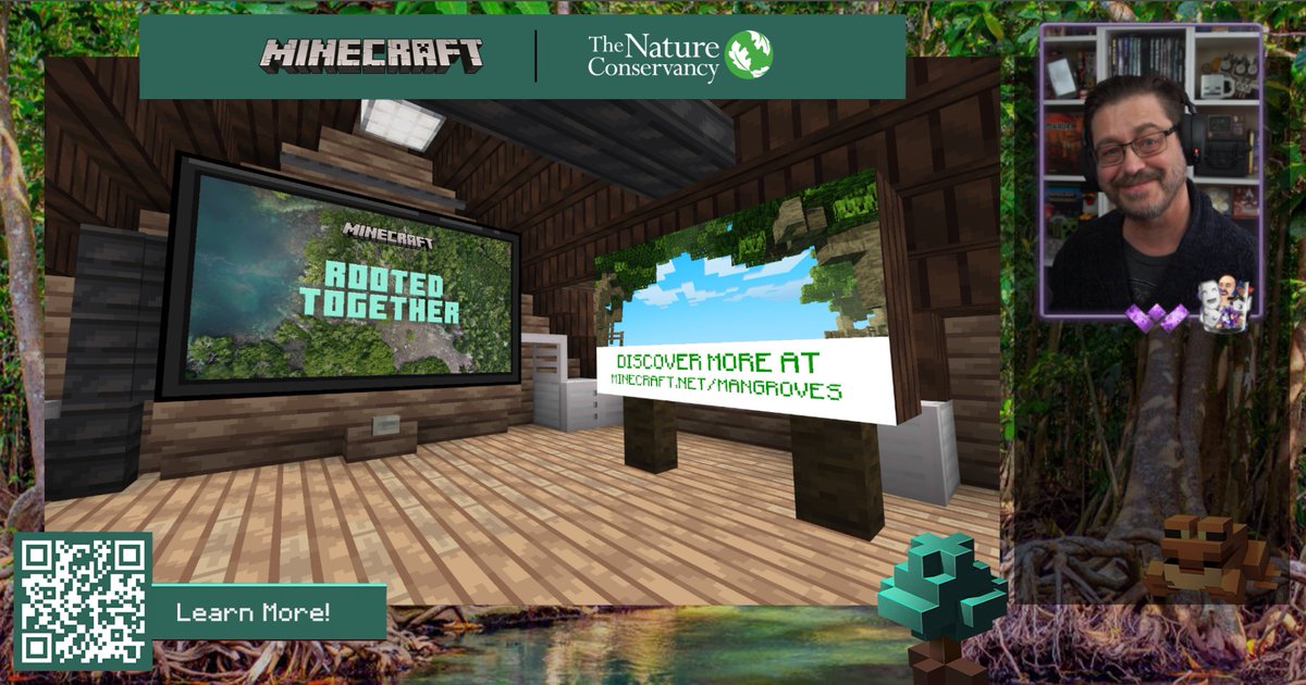Wyld's tweet image. A Very Special Announcement!

Tune in for tomorrow’s @Minecraft stream at 8:30 a.m. ACST on July 8 PT/4 pm ET July 7 in support of @nature_org!

We’re going to explore mangrove swamps, their place in conservation, and how their habitat is so important. #MinecraftPartner