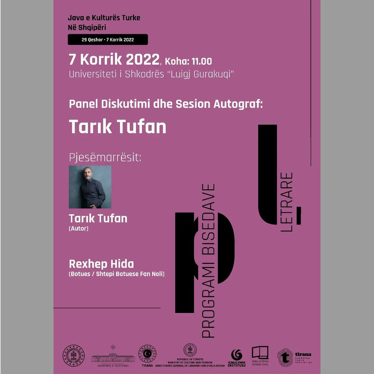 "Arnavutluk'ta Türk Kültür Haftası"nda Bakanlığımızca düzenlenen edebiyat söyleşilerinde yazarlarımız Arnavut okurlarıyla buluşmaya devam ediyor.

<a href="/tckulturturizm/">T.C. Kültür ve Turizm Bakanlığı</a>
<a href="/yeeorgtr/">Yunus Emre Enstitüsü</a>