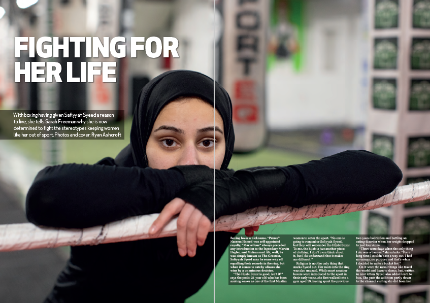 bigissuenorth's tweet photo. In this week's issue, with boxing having given Safiyyah Syeed a reason to live, she tells Sarah Freeman why she is now determined to fight the stereotypes keeping women like her out of sport.

📸: Ryan Ashcroft

Available from your local vendor or online: https://t.co/mFm2SUXqHa https://t.co/Th4QuhEZ88