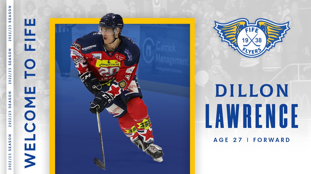 Dillon Lawrence makes the trip south to join Flyers.

Fife Flyers are delighted to welcome versatile centre Dillon Lawrence to Kirkcaldy for the 2022/23 Elite Ice Hockey League season.

The 27-year-old joins the Flyers from rivals Dundee Stars where he made 49 appearances.