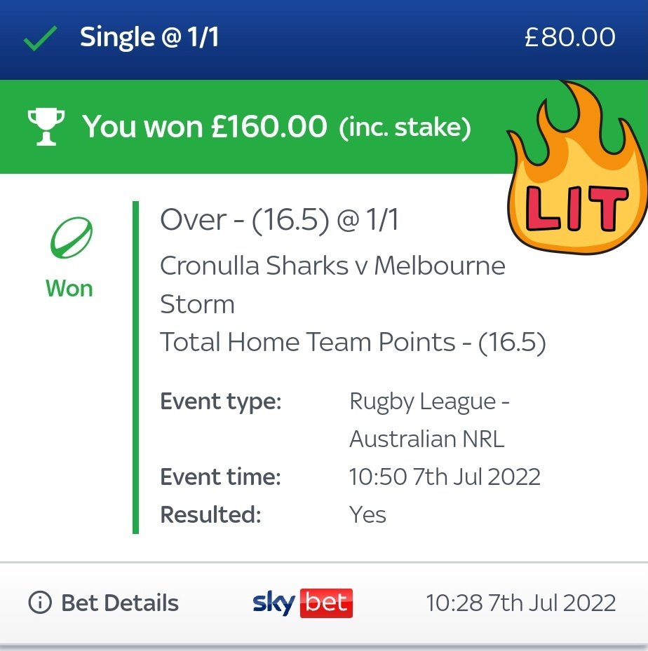 nrltips4020's tweet photo. What a win for @cronullasharks  beating the @storm  no suprise for me to be honest. Great @NRL  game !!!Fancied the sharks win and thats why i went  sharks points on this. Sign up to the website for more winners!! #TrustTheProcessEnjoyTheProcess #TTPETP #WINNER #NRL https://t.co/vZhoEj9SxV