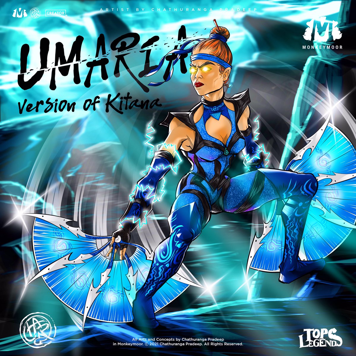 Chathurangps's tweet photo. Hey what's up guys, Sri Lankan famous singer @umariaofficial combined  with the character of princess Kitana in universe of Mortal Kombat. So she's in her action... now...👊 BoOm💥

©2021 Chathuranga Pradeep. All Rights Reserved #srilankan #mortalkombat #kitana #characterdesign https://t.co/wT0wp5Gb0K