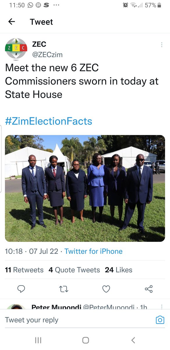 MufaraVongayi's tweet photo. Meet the new addition of looters of our freedom. ZANU-PF is written all over their faces. Relatives of ZANU-PF elites sworn in today as commissioners
Zimbabwe needs electoral reforms
#ZECMustFall
@Ppungwe
@ZHRO_Zimbabwe
@ROHRZimbabweorg
@CCC_Diaspora https://t.co/kb4mgXPsC2