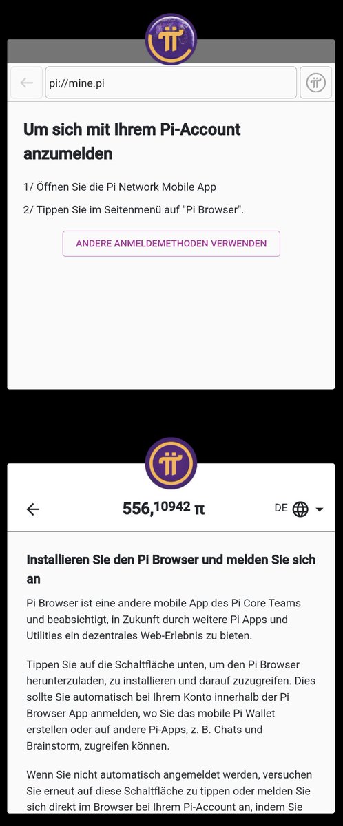 MikaMaracuja's tweet image. On my Android Phone, the Pi mobile App does bitte recognize the installed Pi Browser. Thus I am unable to perform the kyc authentication

#picoin #pi #cryptoPI