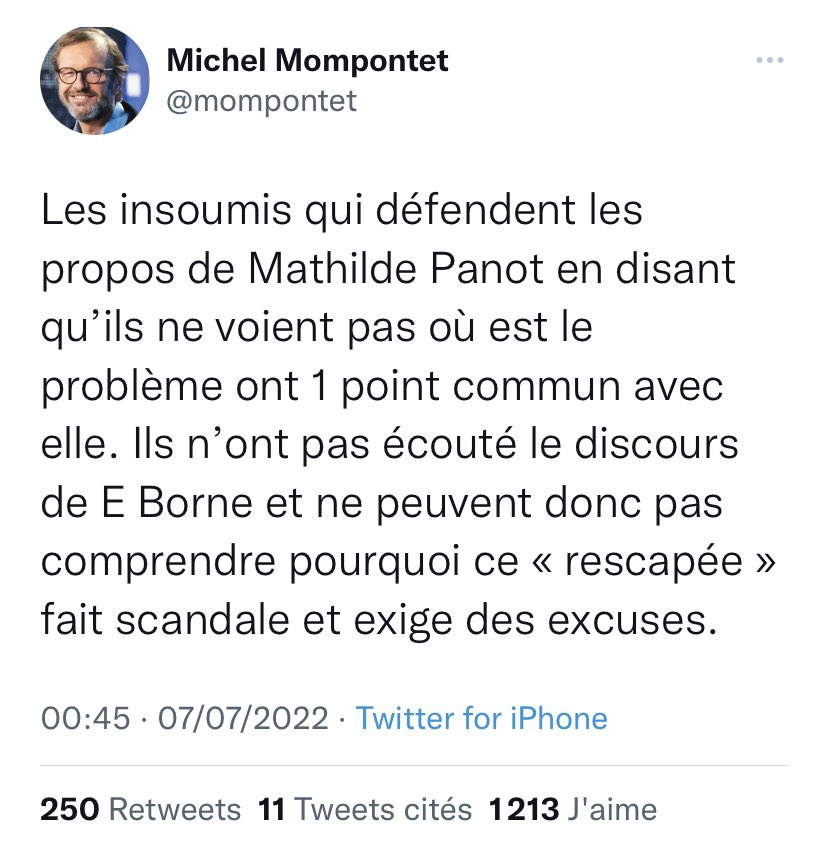 jmAlric11's tweet photo. Je préviens j’ai apprécié le discours de #Borne et #Panot n’est pas ma tasse de thé mais ceux qui lui font un procès en antisemitisme pour l’utilisation de #rescapee n’ont soit pas écouté son intervention soit sont profondément malhonnêtes 😡 https://t.co/CIF9QmozuW